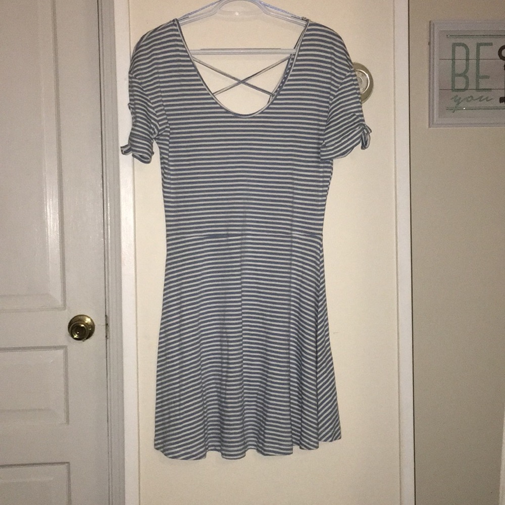 Light blue and white striped dress Size 8